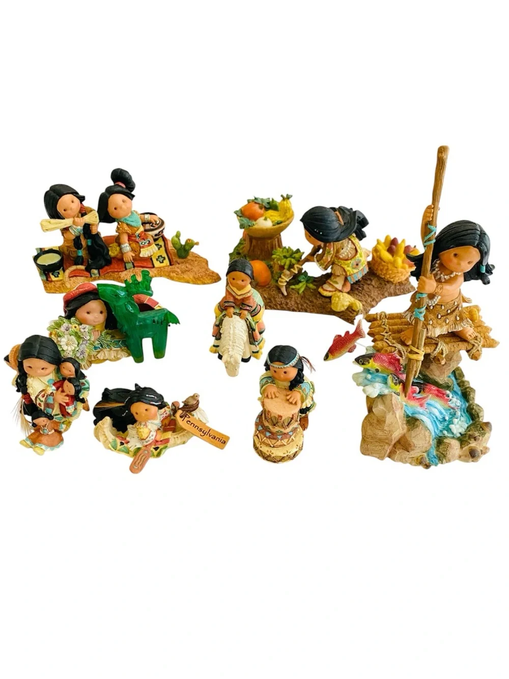 Enesco Vintage Friends of The Feather Figurines Native American Collection Lot
